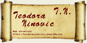Teodora Ninović vizit kartica